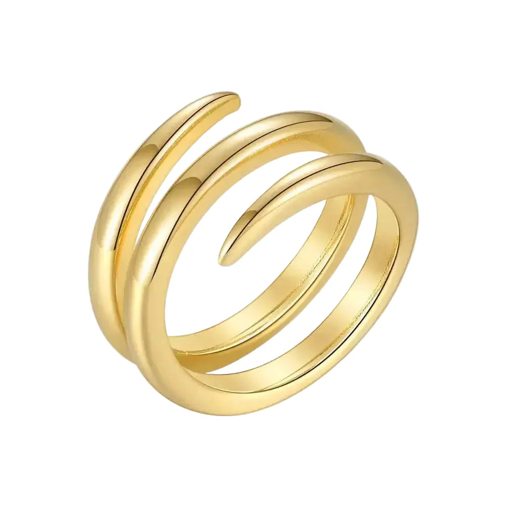 Anel Bella Aros Triplos Entrelaçados Banhado em Ouro 18K