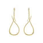 Brinco Celine Gota Entrelaçada Minimalista Banhado em Ouro 18K