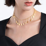 Colar Alana Cascata de Placas Banhado em Ouro 18K