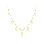 Colar Pétala Flora com Pingentes de Gotas Banhado em Ouro 18K