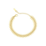 Pulseira Manuela Malha Elos Planos Batidos Banhado a Ouro 18k Antialérgico