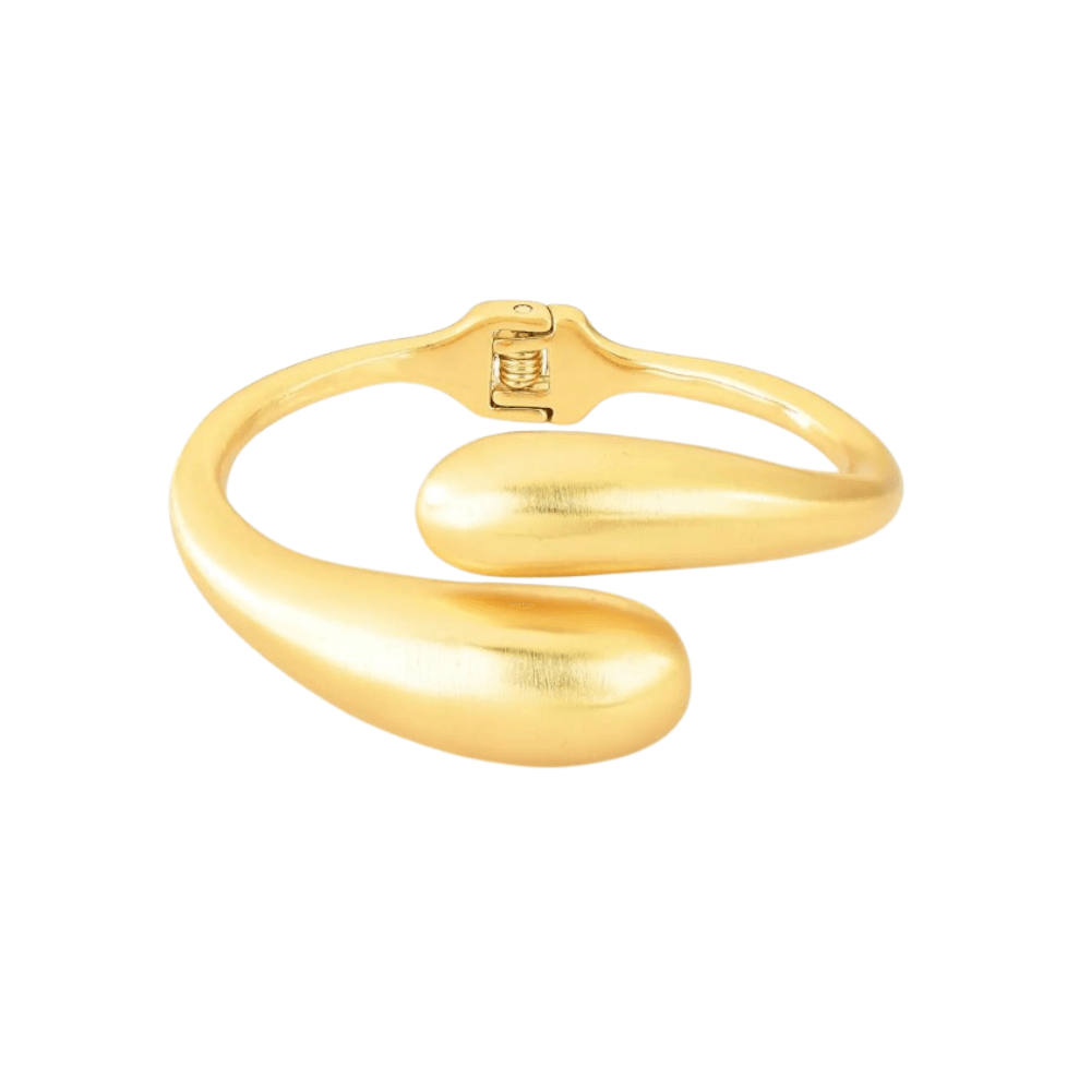 Bracelete feminino Gota acetinado banhado em ouro 18k