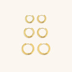 Brinco Trio de Argolas Banhado em Ouro 18K