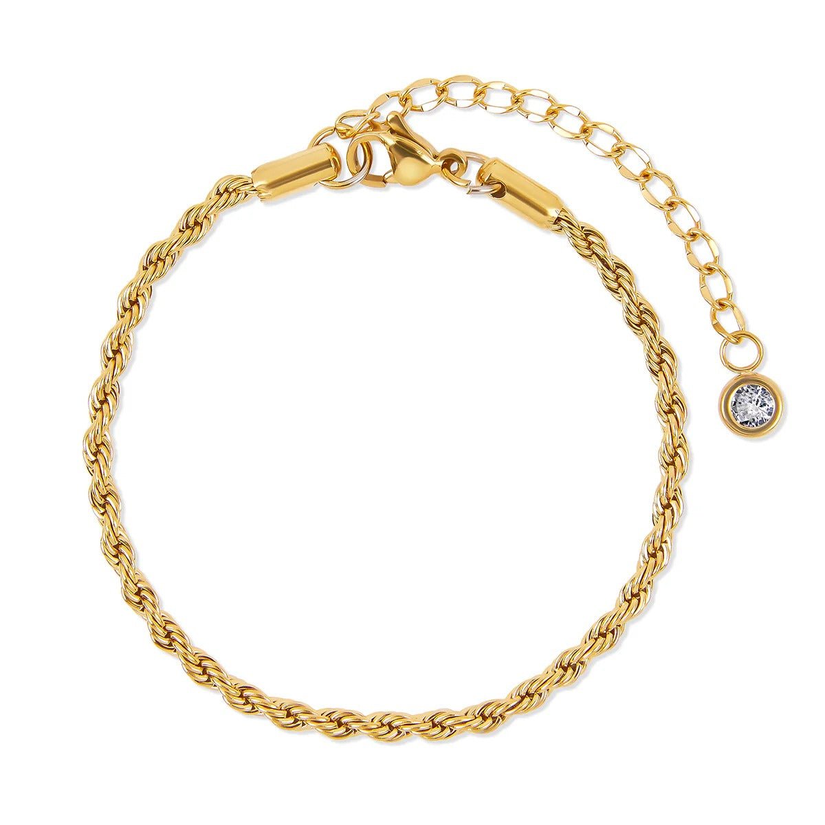 Kit Pulseiras Glamour Zircônias Banhado em Ouro 18K