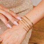 Kit Pulseiras Glamour Zircônias Banhado em Ouro 18K
