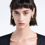 Argola Trinity Tripla com Esferas Banhada em Ouro 18K