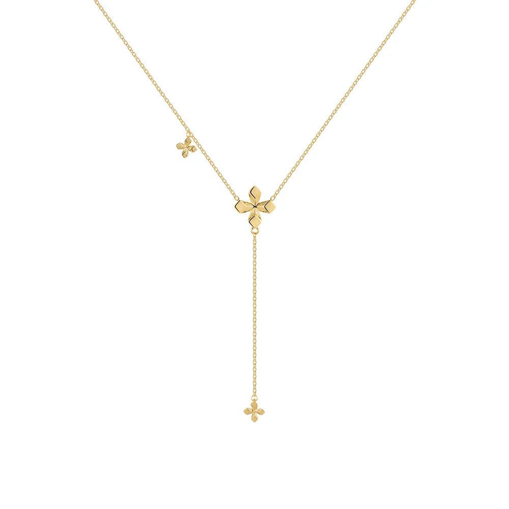 Colar Gravatinha Chloe Trevo da Sorte Banhado em Ouro 18K