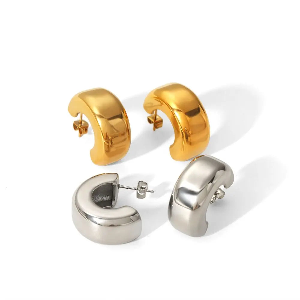 Brincos Aurea Círculo Esculpido | Banhado em Ouro 18K