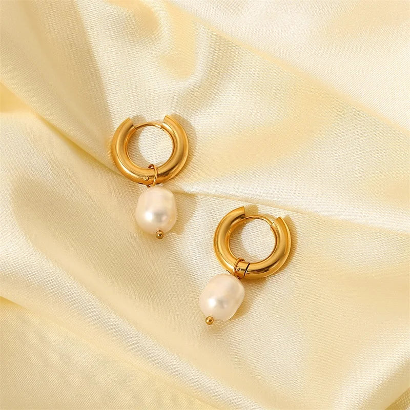 Brincos Perla Dourée | Pérola de Água Doce Banhado em Ouro 18K