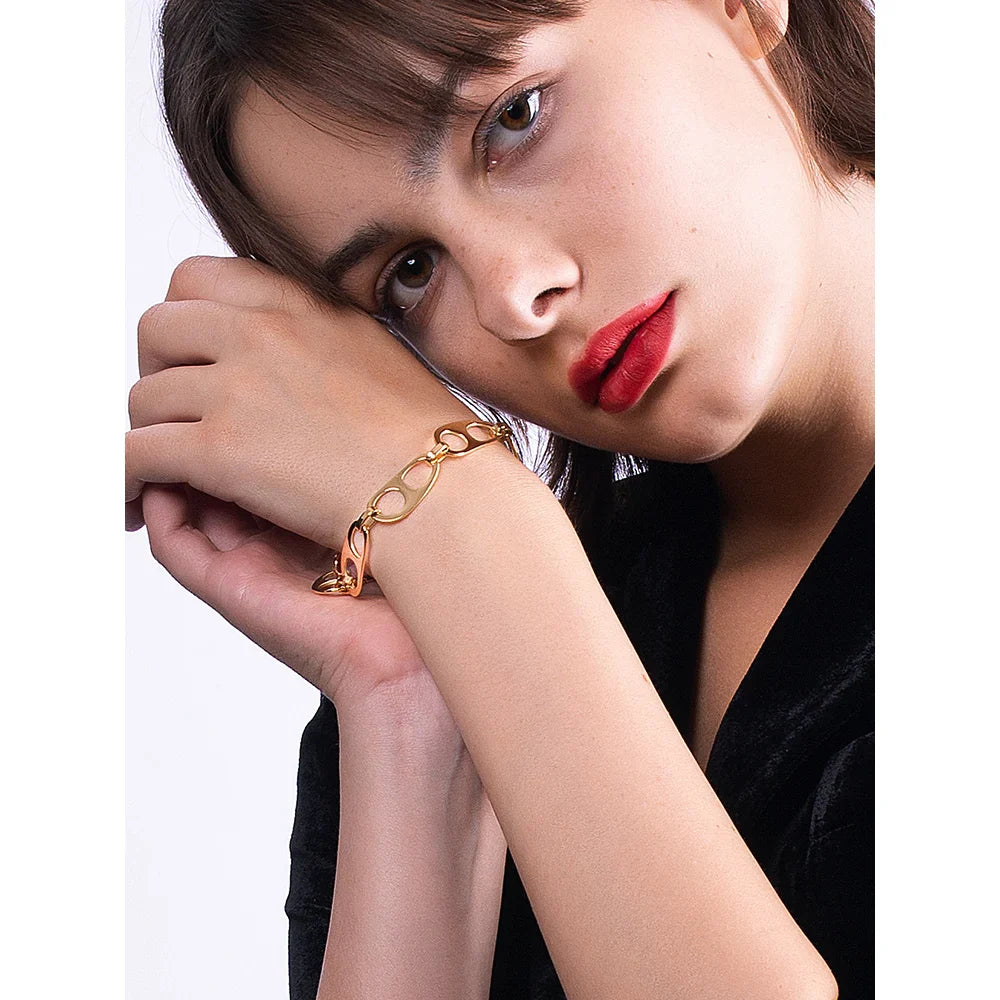 Pulseira Jade Elos Graduados Banhado a Ouro 18k Antialérgico