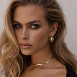 Brincos Aurea Círculo Esculpido | Banhado em Ouro 18K