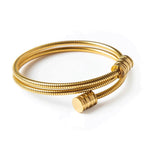 Bracelete Espiral Tríplice Banhada em Ouro 18K