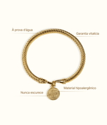 Bracelete Pingente São Bento Banhado em Ouro 18K