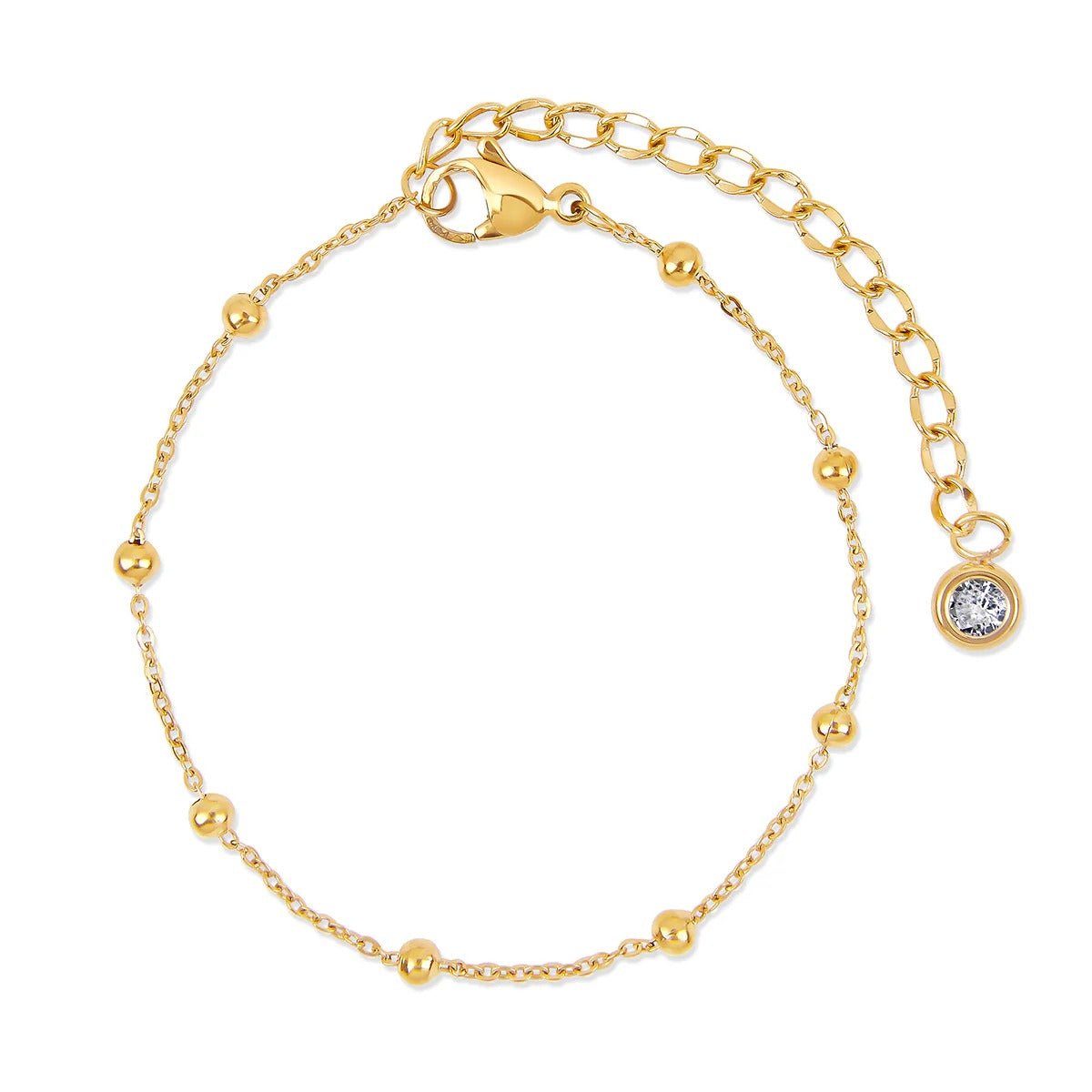 Kit Pulseiras Glamour Zircônias Banhado em Ouro 18K