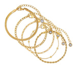 Kit Pulseiras Glamour Zircônias Banhado em Ouro 18K