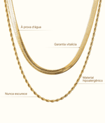 Colar Zattora Riviera Gold 18K – Mix Premium em Camadas