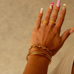 Bracelete Espiral Tríplice Banhada em Ouro 18K