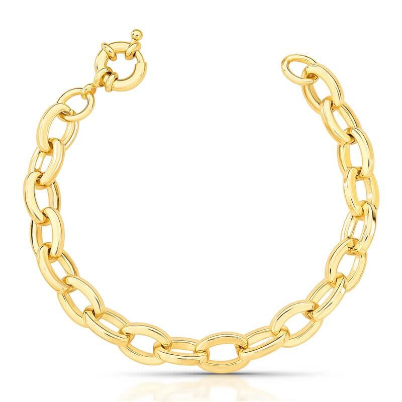 Pulseira Elos Lisos Feminina banhada em ouro 18k