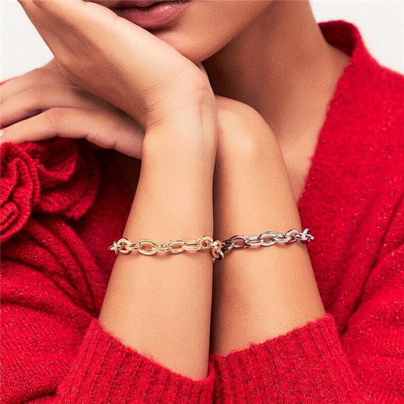 Pulseira Elos Lisos Feminina banhada em ouro 18k