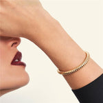 Pulseira Rabo de Rato lisa banhada em ouro 18k